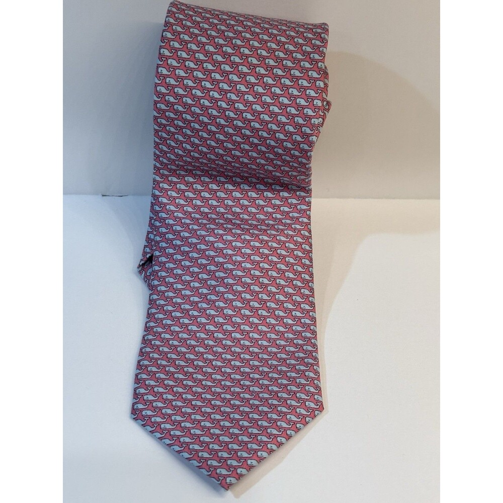 Vineyard Vines WHALE Silk Twill Tie Pink Martha’s Vineyard Shep And Ian USA